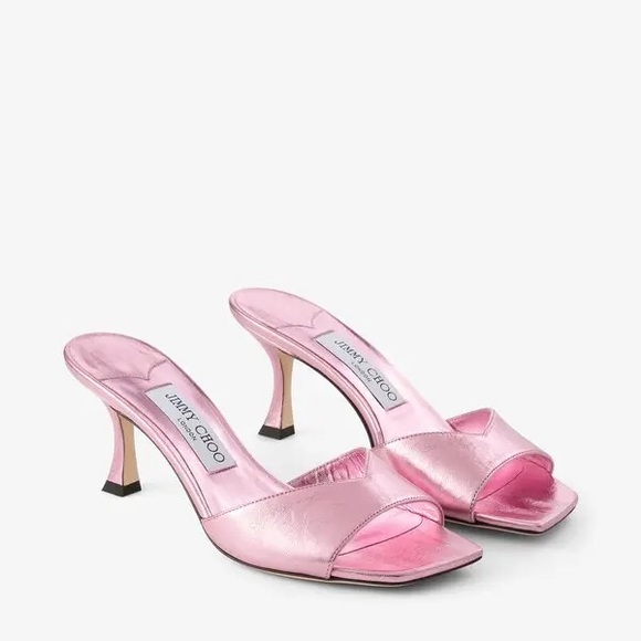 NWT Jimmy Choo Skye 70 Leather Sandal Metallic Pink Heels - Picture 5 of 7